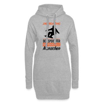 Embarquement Elite – Réservé aux connaisseurs - Sweat-shirt à capuche long Femme - gris chiné - Devant