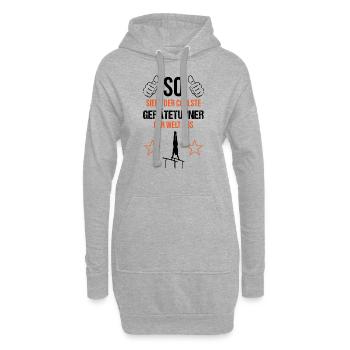 Coolster Geräteturner Welt Statement - Hoodie-Kleid - Grau meliert - Vorne