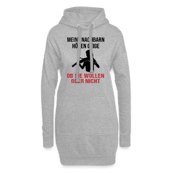 Geigen-Nachbarn Sound Check Geschenk - Hoodie-Kleid - Grau meliert - Vorne