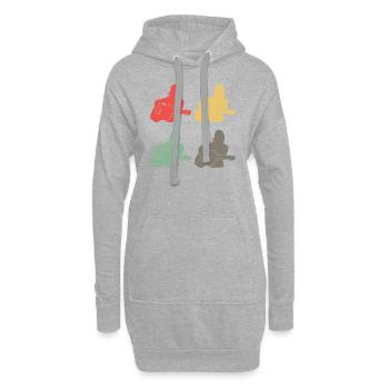 Ensemble coloré de guitaristes cadeaux - Sweat-shirt à capuche long Femme - gris chiné - Devant