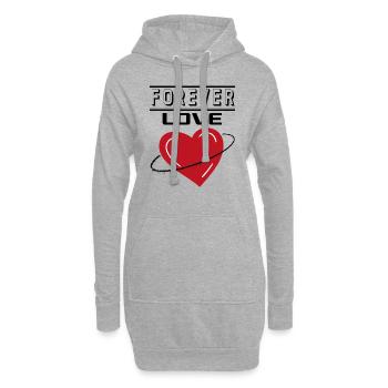Liebe Forever I Love You Herz Hearts Wahre Liebe - Hoodie-Kleid - Grau meliert - Vorne