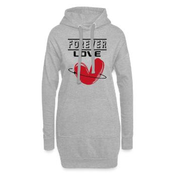 Liebe Forever I Love You Herz Hearts Wahre Liebe - Hoodie-Kleid - Grau meliert - Vorne