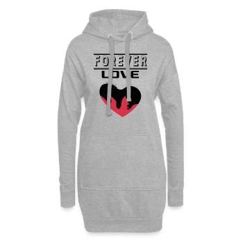 Liebe Forever I Love You Herz Hearts Wahre Liebe - Hoodie-Kleid - Grau meliert - Vorne