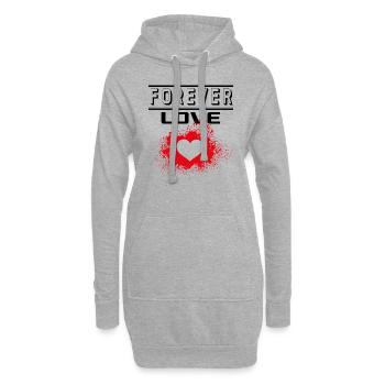 Liebe Forever I Love You Herz Hearts Wahre Liebe - Hoodie-Kleid - Grau meliert - Vorne