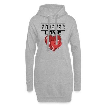 Liebe Forever I Love You Herz Hearts Wahre Liebe - Hoodie-Kleid - Grau meliert - Vorne