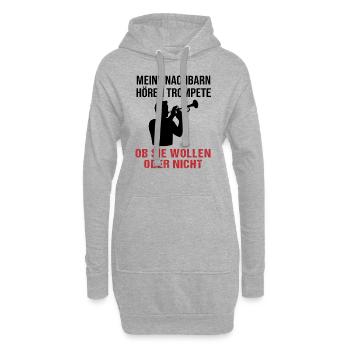 Trompetenklänge – Nachbarschaftskonzert - Hoodie-Kleid - Grau meliert - Vorne