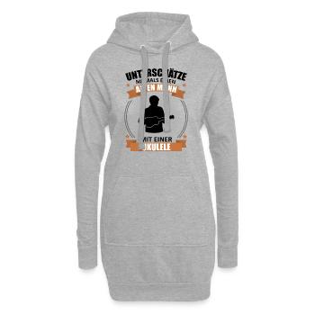 Vieil homme ukulélé sagesse - Sweat-shirt à capuche long Femme - gris chiné - Devant