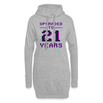 21 et le légendaire joueur rétro - Sweat-shirt à capuche long Femme - gris chiné - Devant