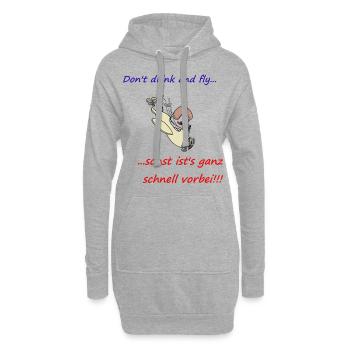 Don't drink and fly...! Ein tolles Geschenk! - Hoodie-Kleid - Grau meliert - Vorne