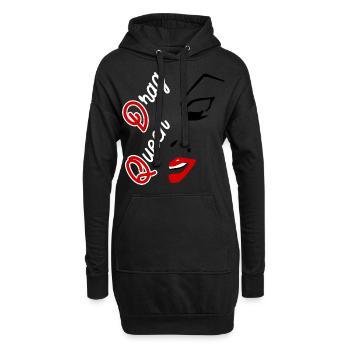 Beauté du visage drag queen - Sweat-shirt à capuche long Femme - noir - Devant