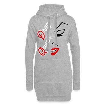Gesicht Schönheit Drag Queen - Hoodie-Kleid - Grau meliert - Vorne