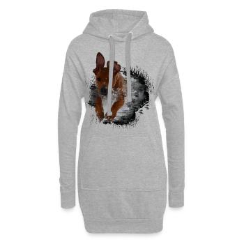 Rhodesian Ridgeback - Sweat-shirt à capuche long Femme - gris chiné - Devant