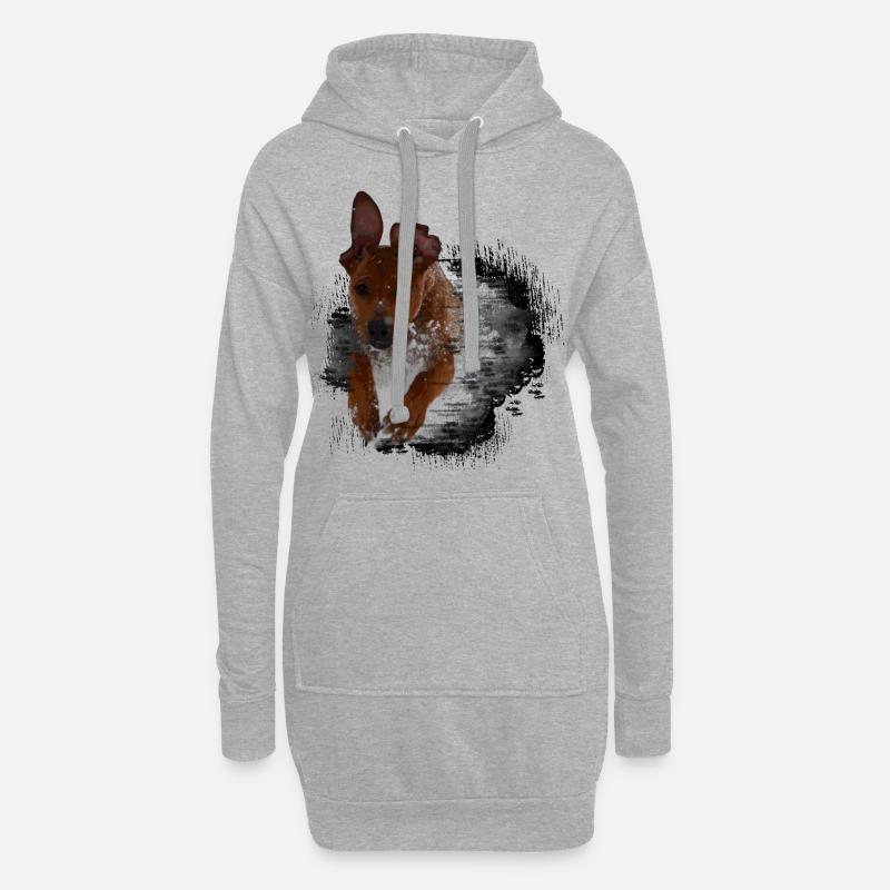 Rhodesian Ridgeback - Hoodie-Kleid - Grau meliert