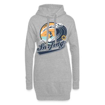 Surfing - Hoodie-Kleid - Grau meliert - Vorne
