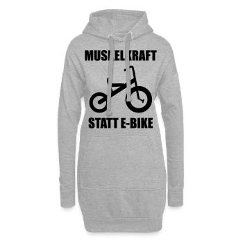 Dreirad "Muskelkraft statt E-Bike" - Hoodie-Kleid - Grau meliert - Vorne