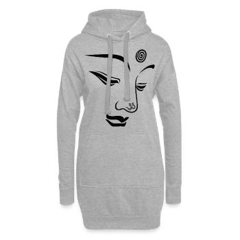 Buddha Buddha Om - Hoodie-Kleid - Grau meliert - Vorne