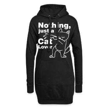 Katzenliebhaber / Katzenfreund - Hoodie-Kleid - Schwarz - Vorne