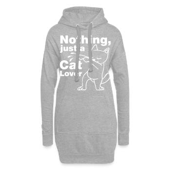 Katzenliebhaber / Katzenfreund - Hoodie-Kleid - Grau meliert - Vorne