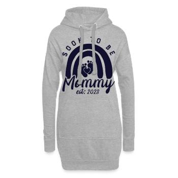 Je serai enfin mère, grossesse en 2023 - Sweat-shirt à capuche long Femme - gris chiné - Devant