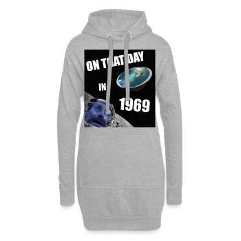 Flache Erde Kosmos Mond Tshirt Flache Erde - Hoodie-Kleid - Grau meliert - Vorne