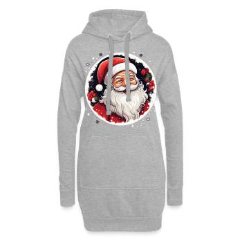 Lustiger Weihnachtsmann zu Weihnachten - Hoodie-Kleid - Grau meliert - Vorne