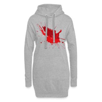 Party Blut Geschenkidee trendy - Hoodie-Kleid - Grau meliert - Vorne