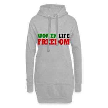 Women life freedom - Sweat-shirt à capuche long Femme - gris chiné - Devant