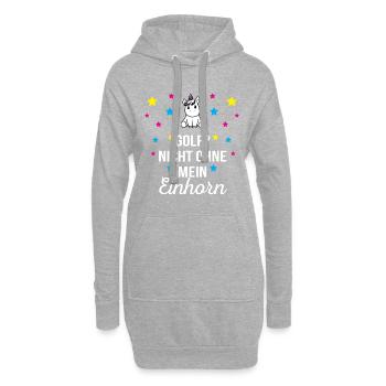 Golf Shirt · Zusammen · Einhorn Geschenk - Hoodie-Kleid - Grau meliert - Vorne