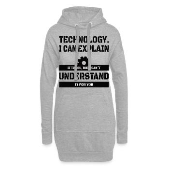 COMPUTER TEACHER: I Can Explain Technology - Sweat-shirt à capuche long Femme - gris chiné - Devant