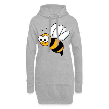 Honigbiene Comic Tier - Hoodie-Kleid - Grau meliert - Vorne