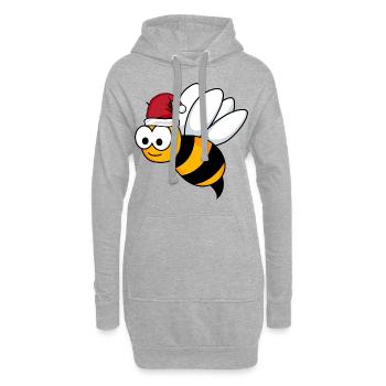 Honigbiene Comic Weihnachten - Hoodie-Kleid - Grau meliert - Vorne