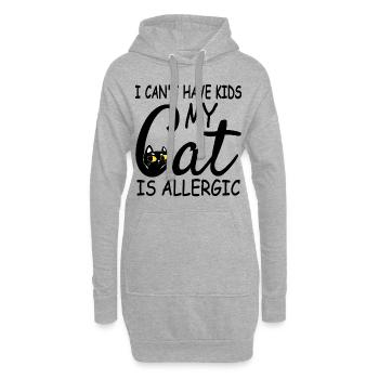 Kann keine Kinder haben meine Katze ist allergisch - Hoodie-Kleid - Grau meliert - Vorne