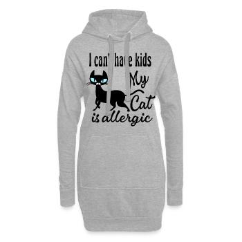 Kann keine Kinder haben meine Katze ist allergisch - Hoodie-Kleid - Grau meliert - Vorne