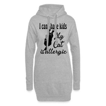 Kann keine Kinder haben meine Katze ist allergisch - Hoodie-Kleid - Grau meliert - Vorne