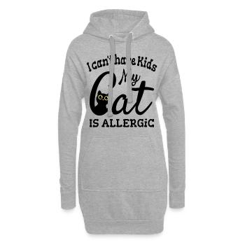 Kann keine Kinder haben meine Katze ist allergisch - Hoodie-Kleid - Grau meliert - Vorne