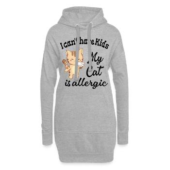 Kann keine Kinder haben meine Katze ist allergisch - Hoodie-Kleid - Grau meliert - Vorne