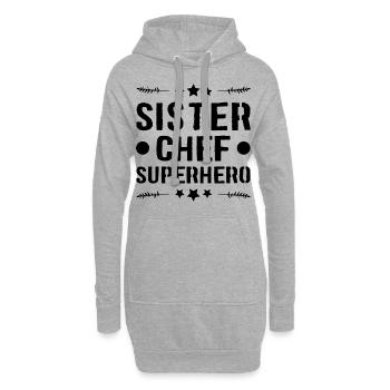 Sœur Super-héroïne - Sweat-shirt à capuche long Femme - gris chiné - Devant