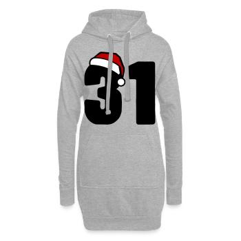 31 Numéro Noël - Sweat-shirt à capuche long Femme - gris chiné - Devant