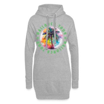Mallorca Tour Urlaub Plame Bunt - Hoodie-Kleid - Grau meliert - Vorne