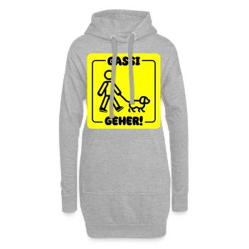 Gassi Gehen Hund - Hoodie-Kleid - Grau meliert - Vorne