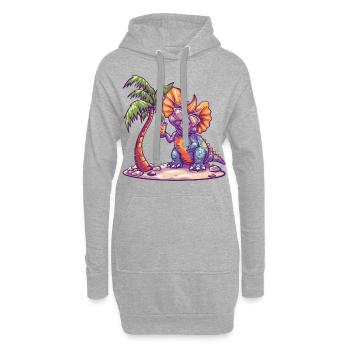 Dinosaurier triceratops Sommer - Hoodie-Kleid - Grau meliert - Vorne