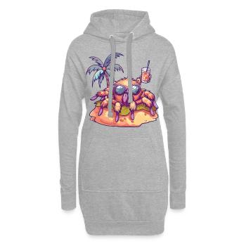 Tarantula Summer Beach Vacation - Hoodie Dress - heather grey - Front