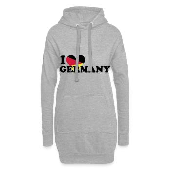 I love Germany / Ich liebe Deutschland mit Herz - Hoodie-Kleid - Grau meliert - Vorne