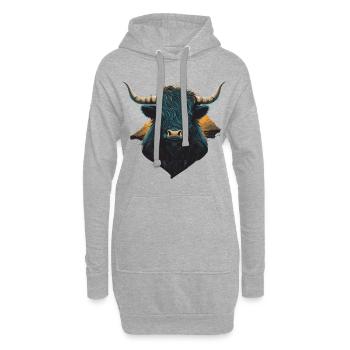 Yak de l’Himalaya - Sweat-shirt à capuche long Femme - gris chiné - Devant