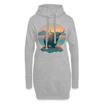 Yak sauvage - Sweat-shirt à capuche long Femme - gris chiné - Devant