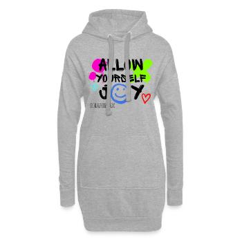 SHANIMAX Joie et bonheur - Sweat-shirt à capuche long Femme - gris chiné - Devant