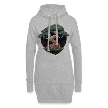 Bonsaï cultivé - Sweat-shirt à capuche long Femme - gris chiné - Devant