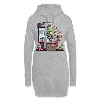 Flüssige Getränke - Hoodie-Kleid - Grau meliert - Vorne