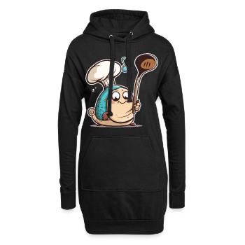 Délice d’escargots - Sweat-shirt à capuche long Femme - noir - Devant