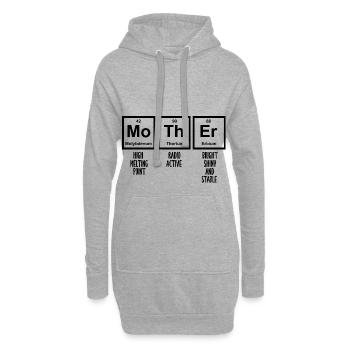 Periodensystem, lustige Wissenschaft, Muttertags - Hoodie-Kleid - Grau meliert - Vorne